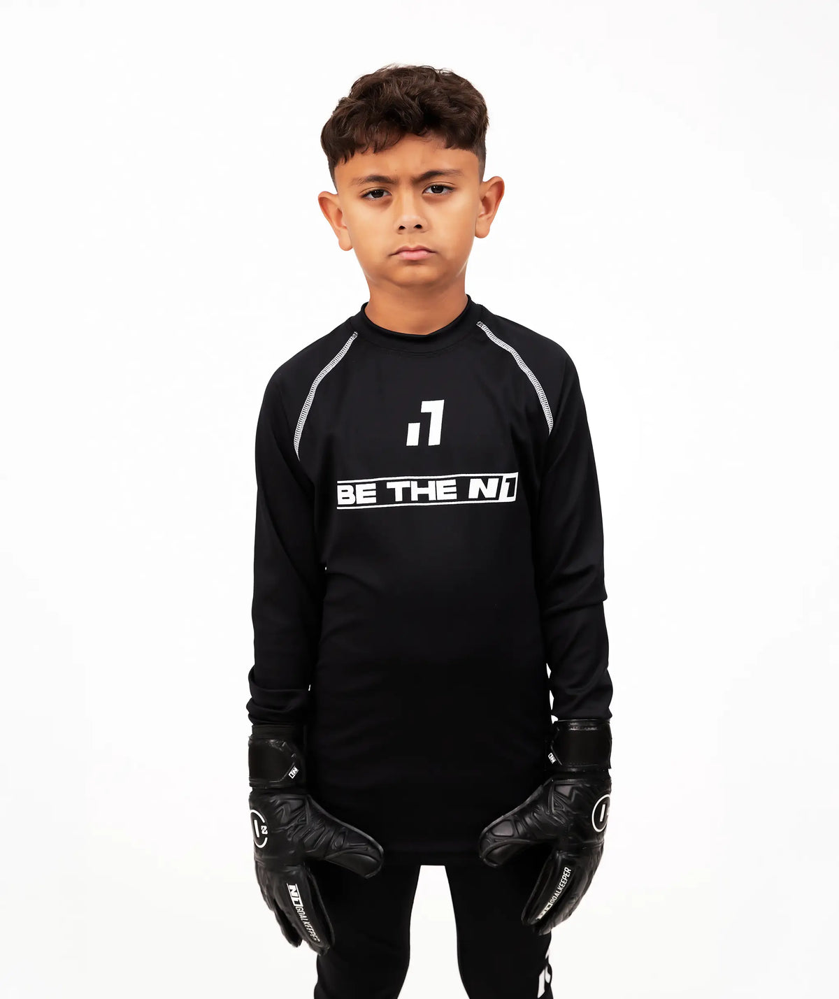 Long Sleeve Base Layer Top Kids Black#Color_Black