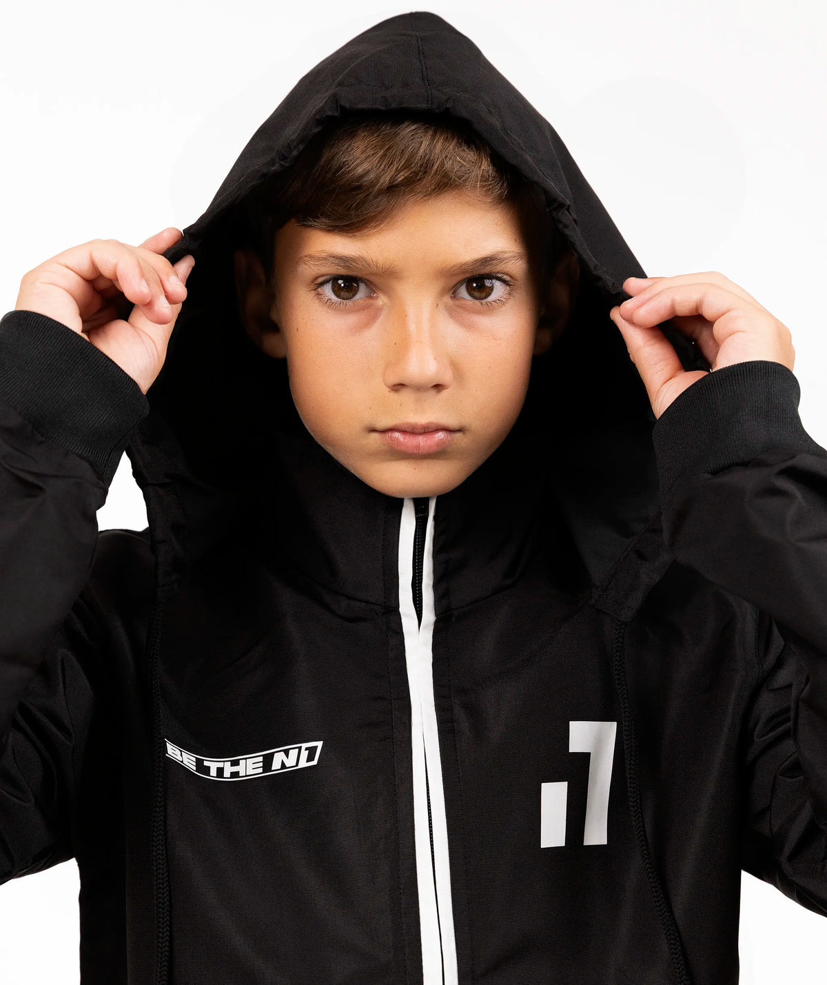 Rain Jacket Kids Black & White#Color_Black & White
