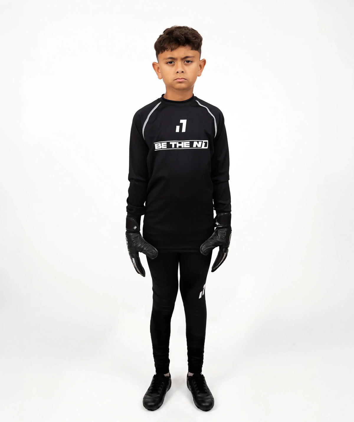 Long Sleeve Base Layer Top Kids Black#Color_Black
