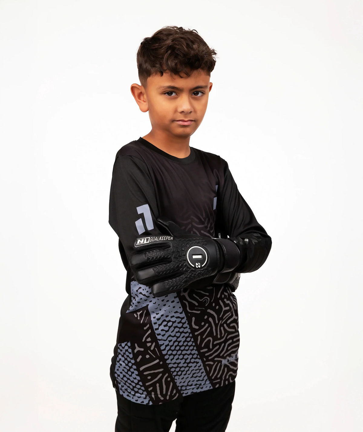 Goalkeeper Jersey Kids Black#Color_Black